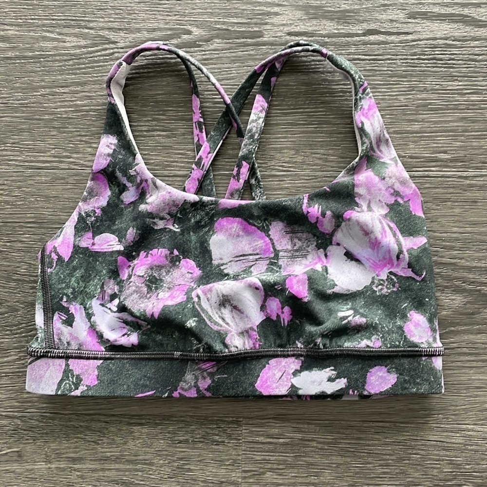 Sz4 Lululemon Energy Bra Medium Support in Floral Shift Multi VVGUC